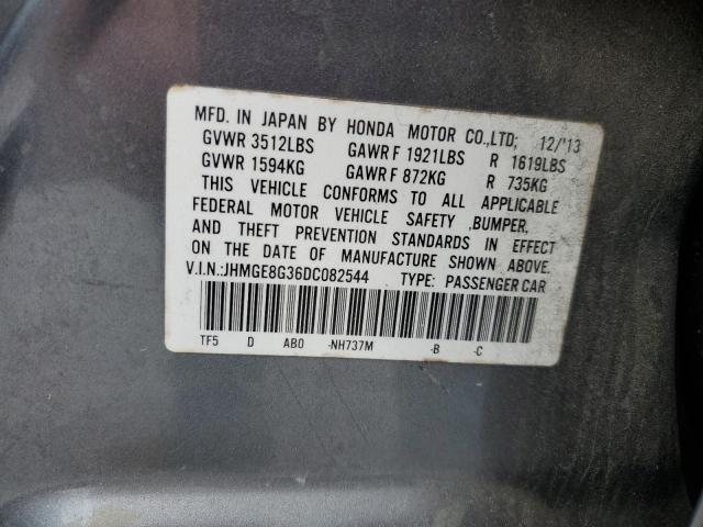 JHMGE8G36DC082544 - 2013 HONDA FIT CHARCOAL photo 12