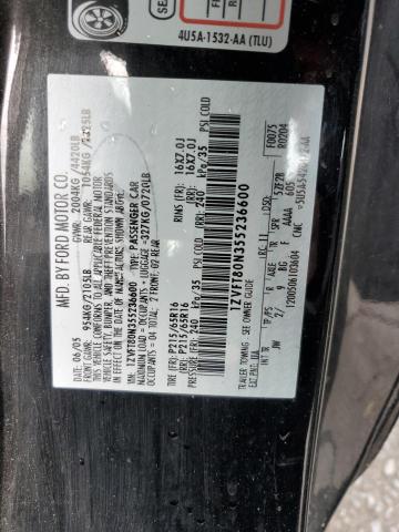 1ZVFT80N355236600 - 2005 FORD MUSTANG BLACK photo 12