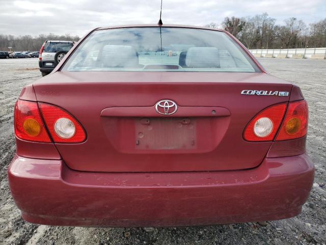 1NXBR32E63Z023087 - 2003 TOYOTA COROLLA CE RED photo 6