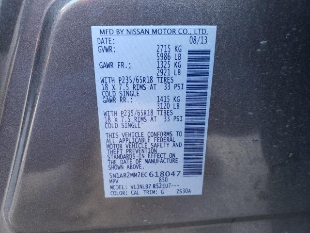 5N1AR2MM7EC618047 - 2014 NISSAN PATHFINDER S 石墨色 照片 13