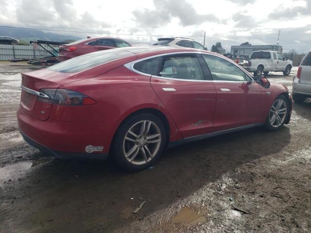 5YJSA1CNXDFP27429 - 2013 TESLA MODEL S RED photo 3