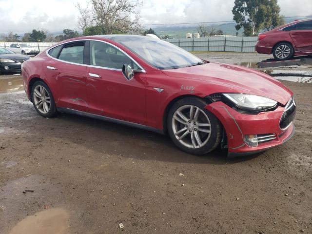 5YJSA1CNXDFP27429 - 2013 TESLA MODEL S RED photo 4