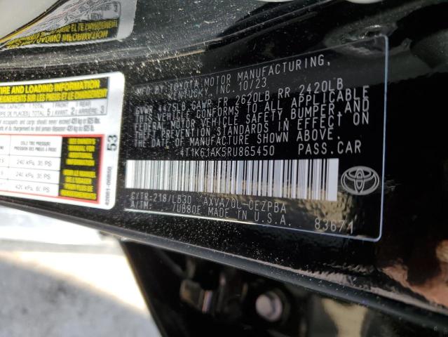 4T1K61AK5RU865450 - 2024 TOYOTA CAMRY XSE BLACK photo 12