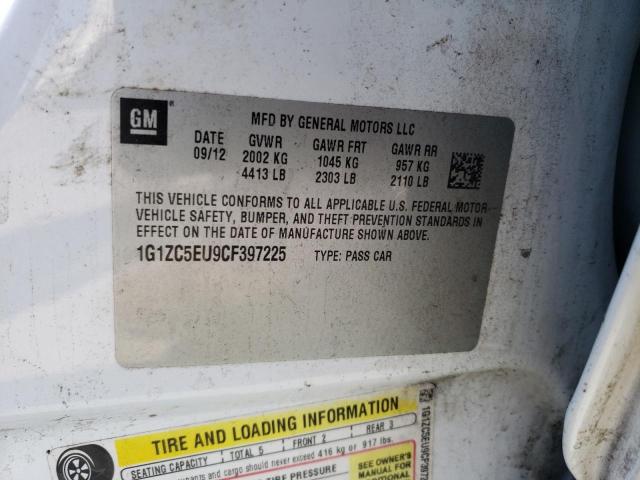 1G1ZC5EU9CF397225 - 2012 CHEVROLET MALIBU 1LT WHITE photo 12