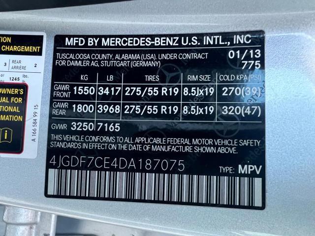 4JGDF7CE4DA187075 - 2013 MERCEDES-BENZ GL 450 4MATIC SILVER photo 10