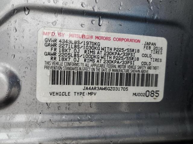 JA4AR3AW6GZ031705 - 2016 MITSUBISHI OUTLANDER ES SILVER photo 12