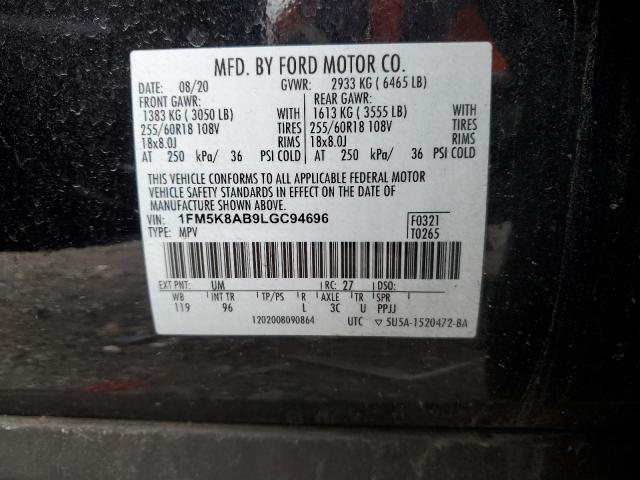 1FM5K8AB9LGC94696 - 2020 FORD EXPLORER POLICE INTERCEPTOR 黑色 照片 13