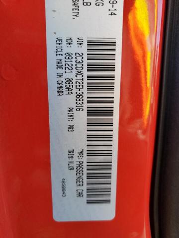 2C3CDXCT2EH368316 - 2014 DODGE CHARGER R/T RED photo 12