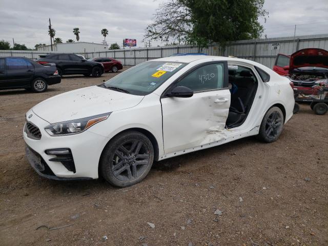 3KPF34AD8ME381765 - 2021 KIA FORTE GT LINE WHITE photo 1