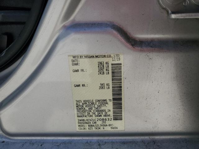 1N4BL4CV2LC208632 - 2020 NISSAN ALTIMA SR WHITE photo 12