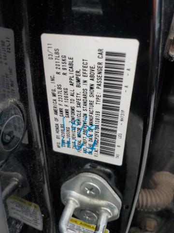 1HGCP2F67BA108159 - 2011 HONDA ACCORD SE BLACK photo 12