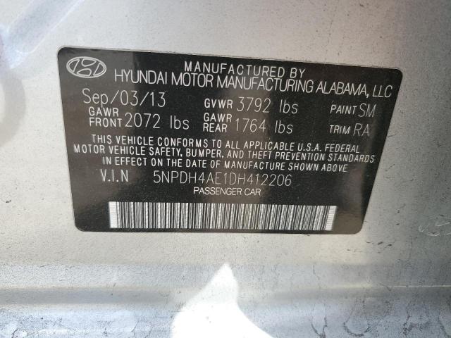 5NPDH4AE1DH412206 - 2013 HYUNDAI ELANTRA GLS SILVER photo 12