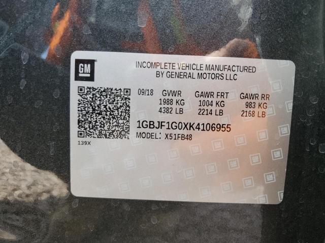 1GBJF1G0XK4106955 - 2019 CHEVROLET BOLT EV GRAY photo 12