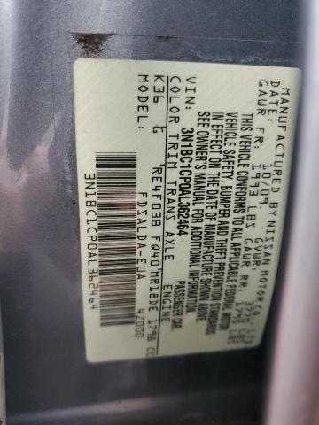 3N1BC1CP0AL362464 - 2010 NISSAN VERSA S SILVER photo 12