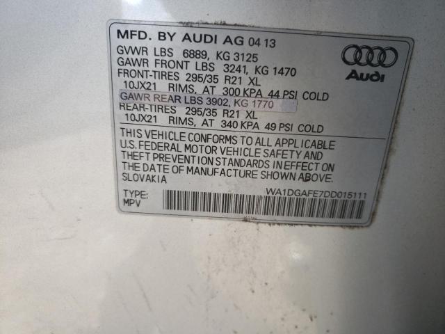WA1DGAFE7DD015111 - 2013 AUDI Q7 PRESTIGE SILVER photo 13