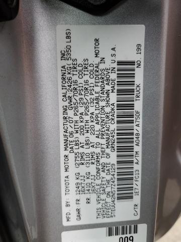 5TEUU42N57Z454129 - 2007 TOYOTA TACOMA ACCESS CAB Сұр фото 12