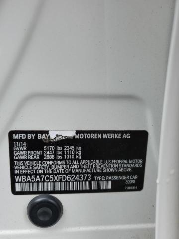 WBA5A7C5XFD624373 - 2015 BMW 528 XI WHITE photo 12