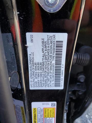 19UUB6F5XNA002875 - 2022 ACURA TLX TECH A BLACK photo 12