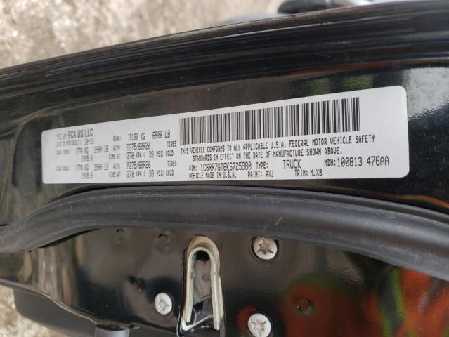 1C6RR7GT6KS725980 - 2019 RAM 1500 CLASS SLT 黑色 照片 12