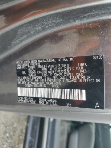 5TBBT44125S465452 - 2005 TOYOTA TUNDRA ACCESS CAB SR5 GRAY photo 12