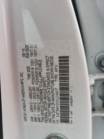 5J8TB4H3XHL014917 - 2017 ACURA RDX WHITE photo 12