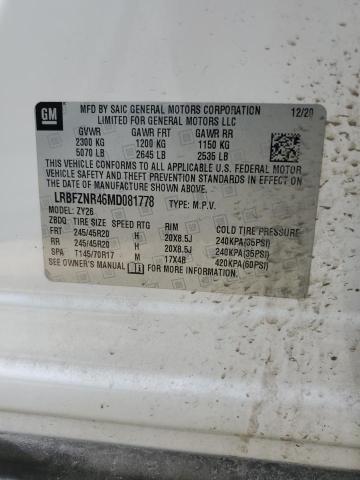 LRBFZNR46MD081778 - 2021 BUICK ENVISION ESSENCE Սպիտակ լուսանկար 13