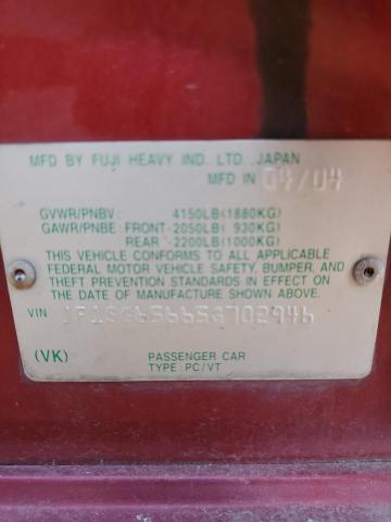 JF1SG65665G702946 - 2005 SUBARU FORESTER 2.5XS Бордовый фото 13