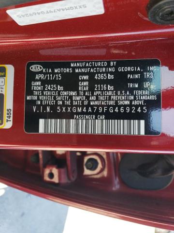 5XXGM4A79FG469245 - 2015 KIA OPTIMA LX RED photo 12