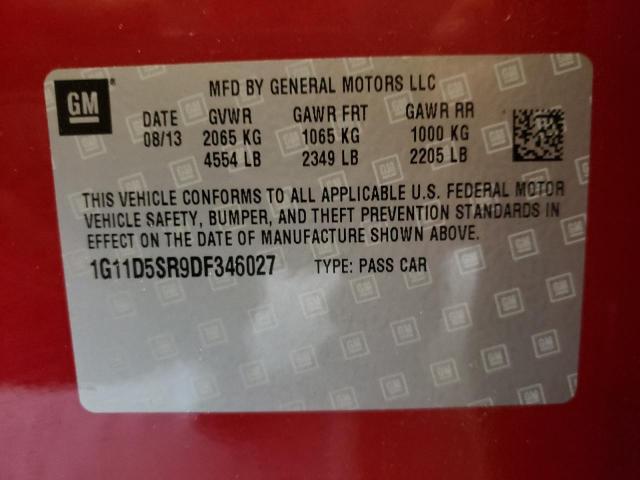 1G11D5SR9DF346027 - 2013 CHEVROLET MALIBU 1LT BURGUNDY photo 12