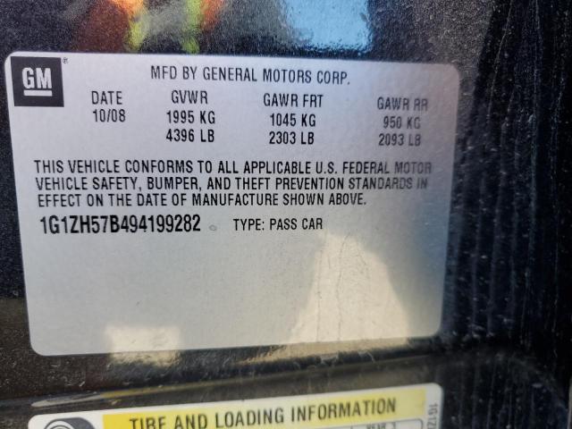 1G1ZH57B494199282 - 2009 CHEVROLET MALIBU 1LT 黑色 照片 12