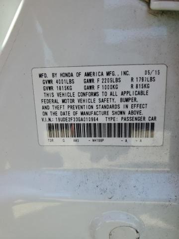 19UDE2F33GA010964 - 2016 ACURA ILX BASE WATCH PLUS WHITE photo 12