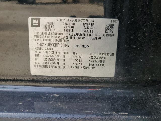 1GC1KUEYXHF183047 - 2017 CHEVROLET SILVERADO K2500 HEAVY DUTY BLACK photo 13