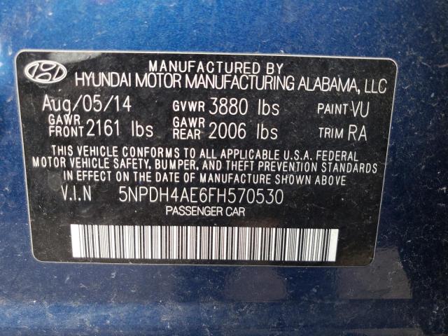 5NPDH4AE6FH570530 - 2015 HYUNDAI ELANTRA SE BLUE photo 13