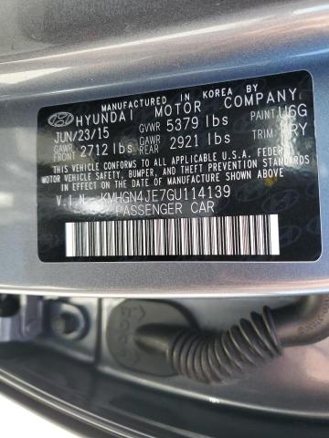 KMHGN4JE7GU114139 - 2016 HYUNDAI GENESIS 3.8L GRAY photo 12