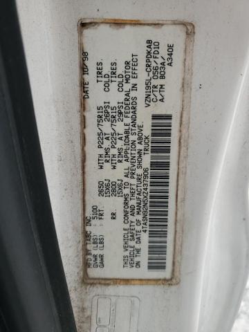 4TASN92N5XZ437906 - 1999 TOYOTA TACOMA XTRACAB PRERUNNER თეთრი ფოტო 12