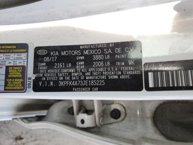 3KPFK4A73JE185225 - 2018 KIA FORTE LX WHITE photo 13