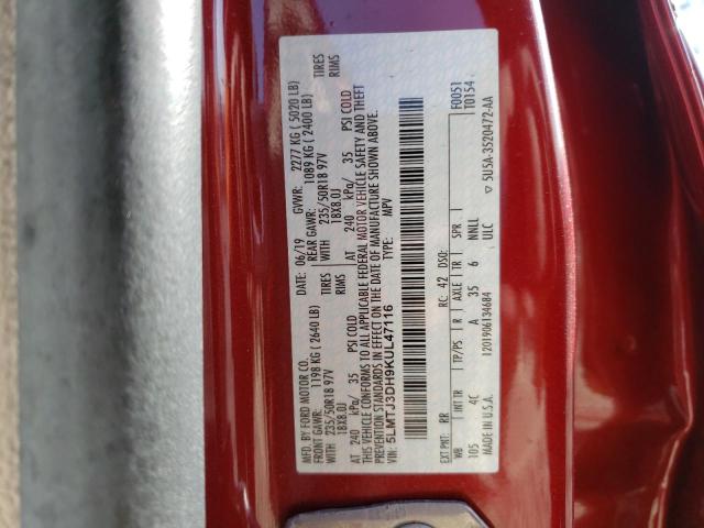 5LMTJ3DH9KUL47116 - 2019 LINCOLN MKC RESERVE Qırmızı foto 12