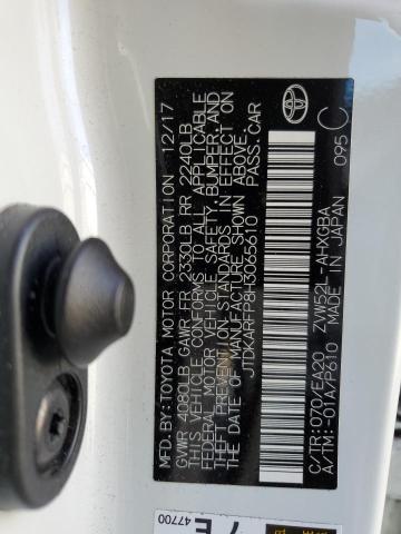 JTDKARFP8H3065610 - 2017 TOYOTA PRIUS PRIM თეთრი ფოტო 13