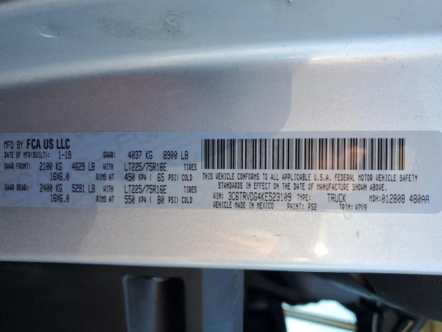 3C6TRVDG4KE523109 - 2019 RAM PROMASTER 2500 HIGH SILVER photo 14