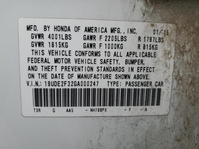 19UDE2F32GA000247 - 2016 ACURA ILX BASE WATCH PLUS WHITE photo 12