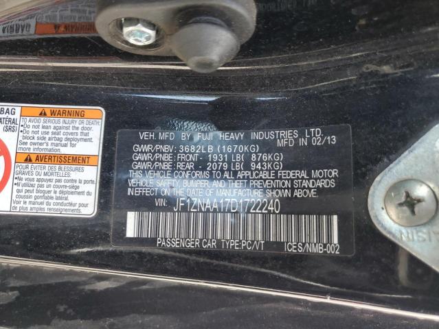 JF1ZNAA17D1722240 - 2013 TOYOTA SCION FR-S BLACK photo 12