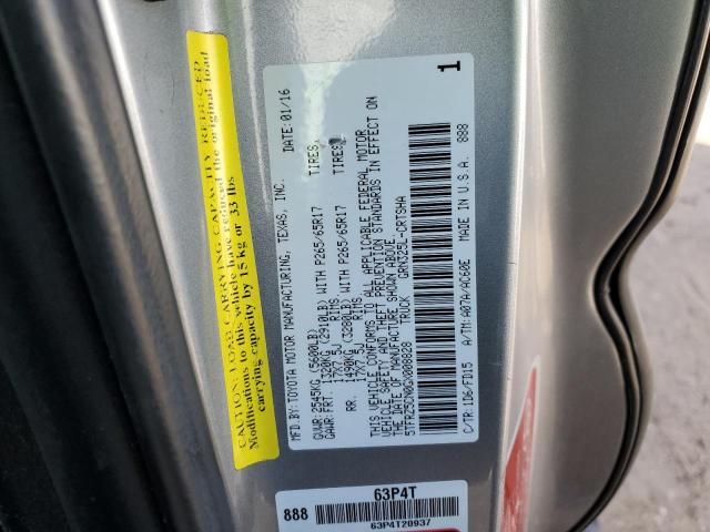 5TFRZ5CN0GX008828 - 2016 TOYOTA TACOMA ACCESS CAB ვერცხლისფერი ფოტო 12