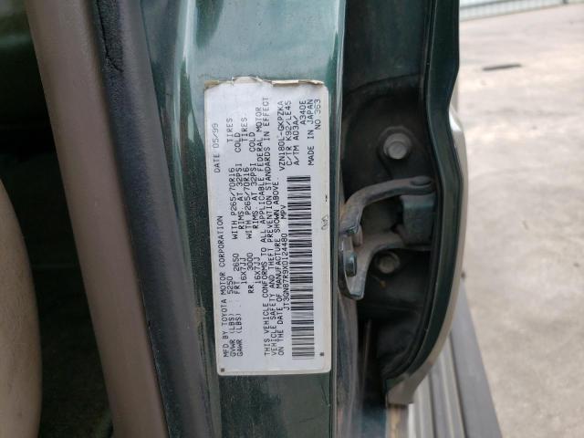 JT3GN87R9X0124480 - 1999 TOYOTA 4RUNNER LIMITED GREEN photo 13