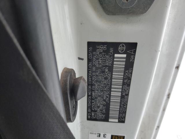 JTKJF5C77GJ024687 - 2016 TOYOTA SCION TC თეთრი ფოტო 12