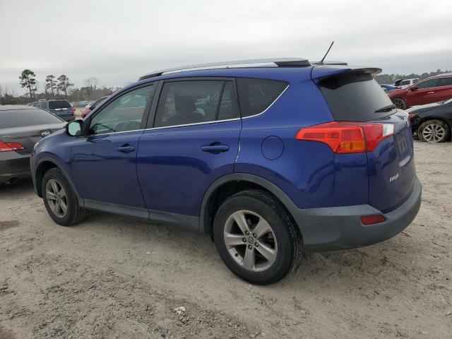 2T3WFREV5FW142883 - 2015 TOYOTA RAV4 XLE BLUE photo 2