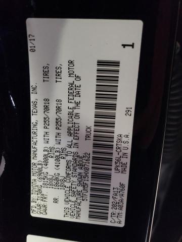 5TFUM5F15HX071622 - 2017 TOYOTA TUNDRA DOUBLE CAB SR/SR5 BLACK photo 12