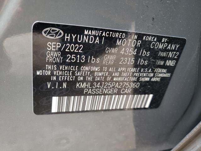 KMHL34J25PA275360 - 2023 HYUNDAI SONATA LIMITED GRAY photo 12