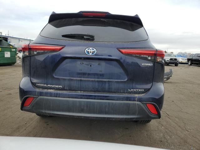 5TDXBRCH1NS549628 - 2022 TOYOTA HIGHLANDER HYBRID LIMITED BLUE photo 6