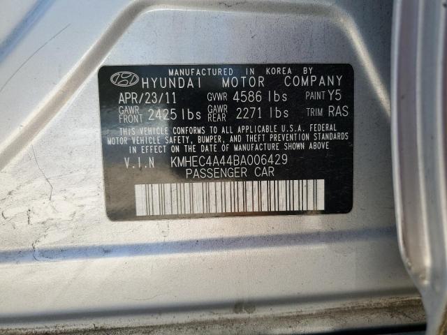 KMHEC4A44BA006429 - 2011 HYUNDAI SONATA HYBRID SILVER photo 12