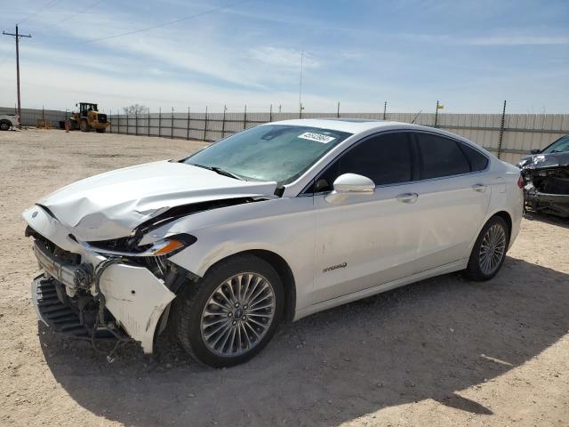 3FA6P0RU6ER112018 - 2014 FORD FUSION TITANIUM HEV WHITE photo 1